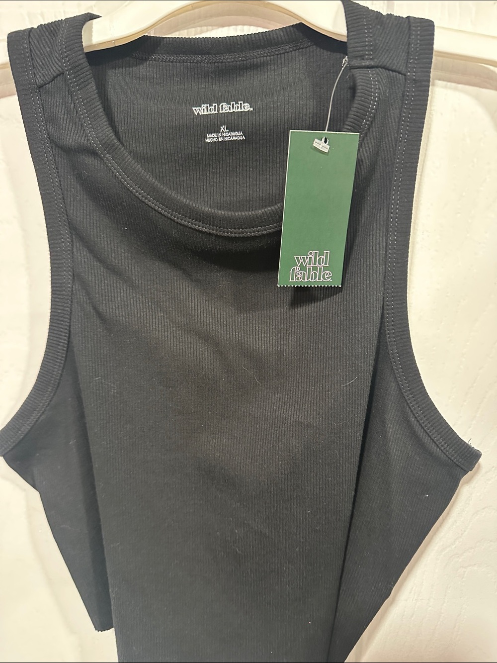 wild fable Black Ribbed Crewneck Tank Top